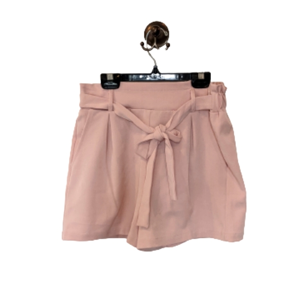 Streetwear Society Pants - Streetwear Society dusty pink high rise paperbag shorts